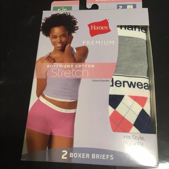 hanes boyfriend cotton stretch boxer briefs